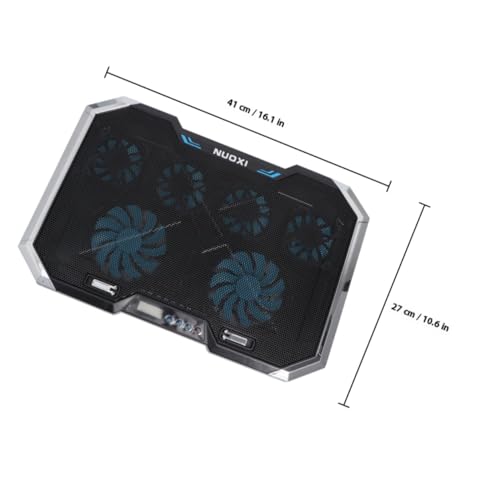 Adjustable Laptop Cooling Pad with Fans and Dual USB Ports RGB LED Light Effects Iron Hollow Shell for Efficient Heat Dissipation Suitable for Laptops Up to Silent Portable Cooler