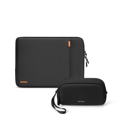 tomtoc 360° Protective Laptop Sleeve for 15.6 Inch Laptop with An Electronics Organizer Travel Case, M