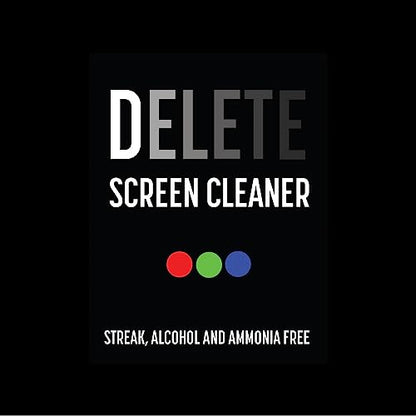 Delete Screen Cleaner 16oz Spray Bottle | Premium Streak-Free, Alcohol & Ammonia-Free Solution for All Devices | Gentle, Odorless & Easy to Use | Improves Visibility & Longevity of Screens - style: 1 Pack, 16oz