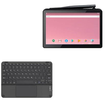 BoxWave Keyboard Compatible with PiPO X10RK - SlimKeys Bluetooth Keyboard with Trackpad, Portable Slim TouchPad - Jet Black