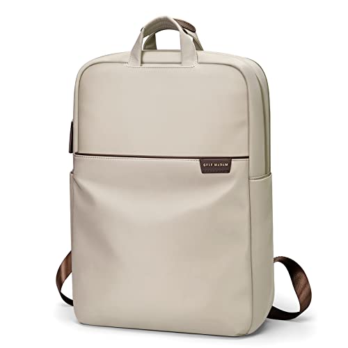 GOLF SUPAGS Travel Laptop Backpack for Women Anti Theft Slim Durable College Bookbag Business Computer Bag Fit 15.6Inch Notebook (Apricot, 15.6Inch) - color: Apricot, size: 15.6 Inch
