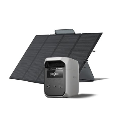 EF ECOFLOW Solar Generator DELTA 3 Classic with 400W Solar Panel, 1024Wh | 1800W AC (3600W Surge)/100W USB-C Output, LiFePO4 Battery Portable Power Station, 1 Hr Fast Charge for Home, outdoor - style: DELTA 3 Classic+400W