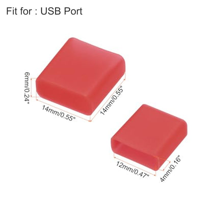 uxcell 40pcs USB Male Port Silicone Protectors Anti Dust Cap Cover Red - color: Red