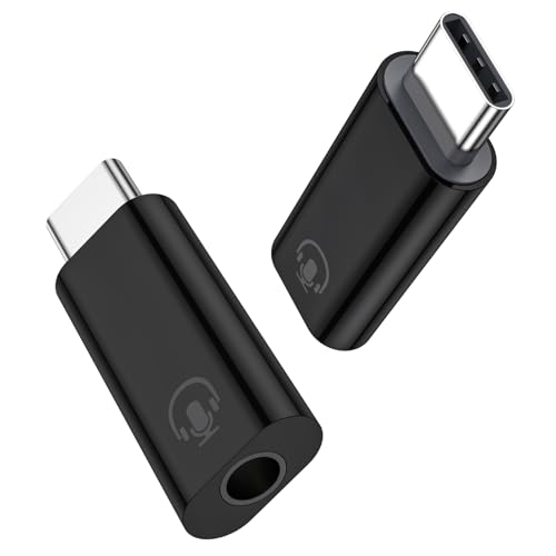 Fidioto 2Pack USB C to 3.5mm Audio Adapter, Black USB C to Headphone Jack Adapter Compatible with iPhone 16 Plus/16 Pro Max/Samsung Galaxy/Ultra/iPad Pro/MacBook/Pixel - color: 2pack-Black