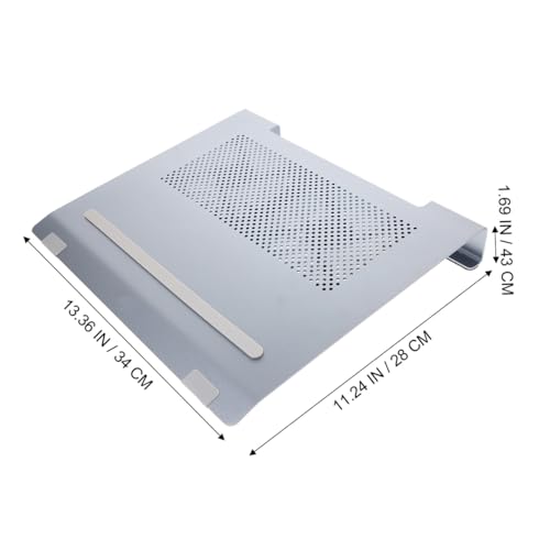 Aluminum Alloy Laptop Cooling Pad with RGB LED Fan, Ventilated Support Stand for Gaming Laptops, USB Powered Cooler Suitable for Portable Use, Gray