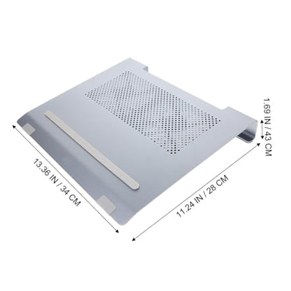 Aluminum Alloy Laptop Cooling Pad with RGB LED Fan, Ventilated Support Stand for Gaming Laptops, USB Powered Cooler Suitable for Portable Use, Gray