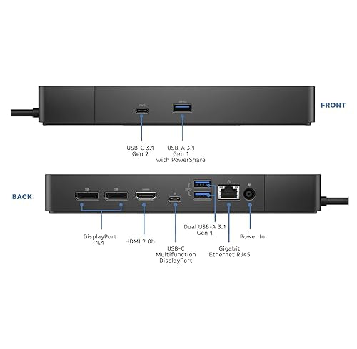 Dell WD19S Docking Station with 180W Power Adapter and 130W Power Delivery - USB Type-C HDMI, Dual DisplayPort (WD19S180W) -Boomph's Comprehensive Ultimate Performance Dock Solution for Your Workspace - style: WD19S 180W