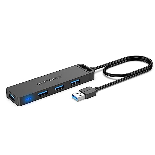 USB Hub VENTION 4-Port USB 3.0 Hub 1.5FT Ultra-Slim Data USB Splitter Charging Supported Compatible with MacBook, Laptop, Surface Pro, PS4, PC, Flash Drive, Mobile HDD - size: 1.5FT, style: USB 3.0 5Gbps