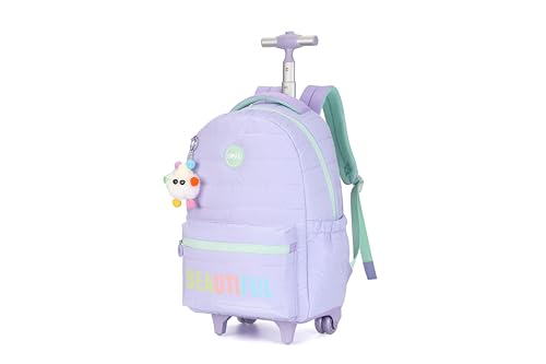 Large Rolling laptop Backpack Set with Lunch Bag, Kids Backpack for school girls kids with Wheels (BEAUTIFUL PURPLE) - color: Beautiful Purple