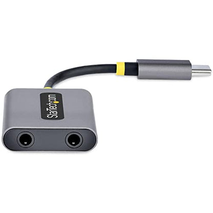 StarTech USB-C Headphone Splitter, 24-bit DAC (USBC-Audio-Splitter) | USB-C Dual Headset Adapter with Mic Input, USB-C to 3.5mm Audio Adapter/Earphone Dongle, USB-C to Audio Jack/Aux Output - style: USB-C 3.5mm Headphone Splitter