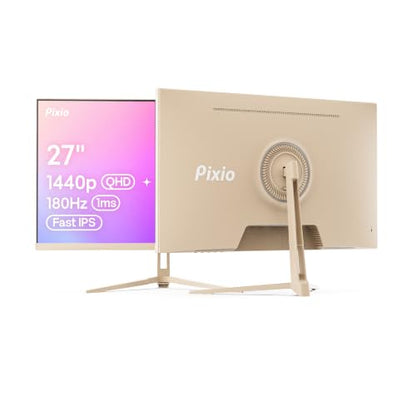 Pixio PX248 Wave Beige 24 inch 200Hz Refresh Rate FHD 1080p Resolution Fast IPS Panel 1ms GTG Response Time Built-in Speakers Gaming Monitor with Adaptive Sync - color: Beige