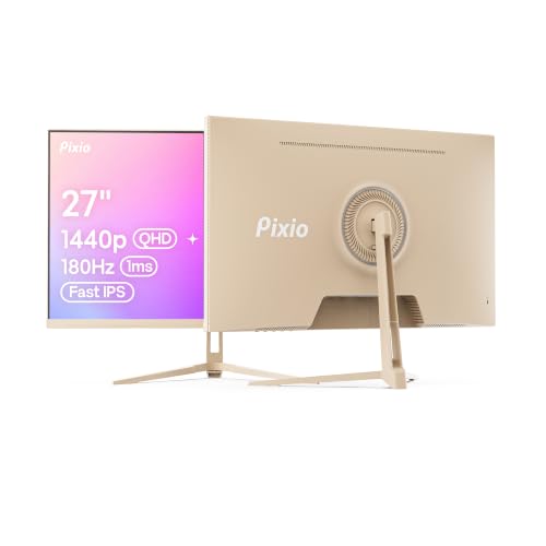 Pixio PX248 Wave Beige 24 inch 200Hz Refresh Rate FHD 1080p Resolution Fast IPS Panel 1ms GTG Response Time Built-in Speakers Gaming Monitor with Adaptive Sync - color: Beige