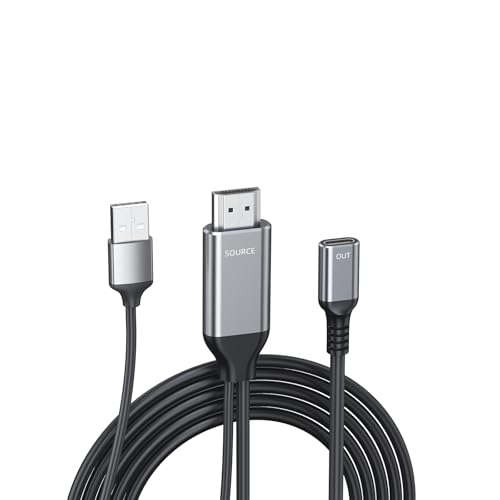 HDMI to USB-C Female Adapter with Power 4K@60Hz for AR Glasses | Unidirectional HDMI to Type-C for Portable Monitors, Laptops, Projectors, Xreal Air/Rokid AR Glasses