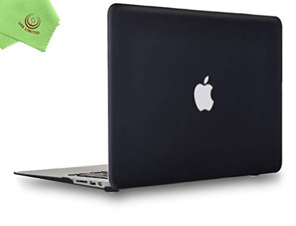 UESWILL Smooth Matte Hard Shell Case Cover Compatible with MacBook Air 11 inch (Model A1370 / A1465) + Microfibre Cleaning Cloth, Black - color: Black, size: MacBook Air 11"