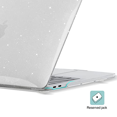 EooCoo Case for MacBook Air 13 inch M1 2020-2018, Sparkly Clear | Crystal Hard Shell Scratch Resistant Protective Cover, Lightweight, Ultra Thin and Transparent, Easy Snap-On - color: Sparkly Clear, size: Air 13.3-inch