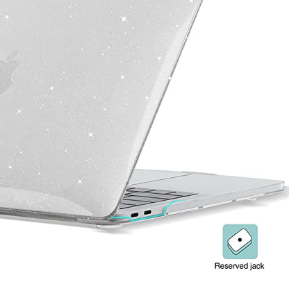 EooCoo Case for MacBook Air 13 inch M1 2020-2018, Sparkly Clear | Crystal Hard Shell Scratch Resistant Protective Cover, Lightweight, Ultra Thin and Transparent, Easy Snap-On - color: Sparkly Clear, size: Air 13.3-inch