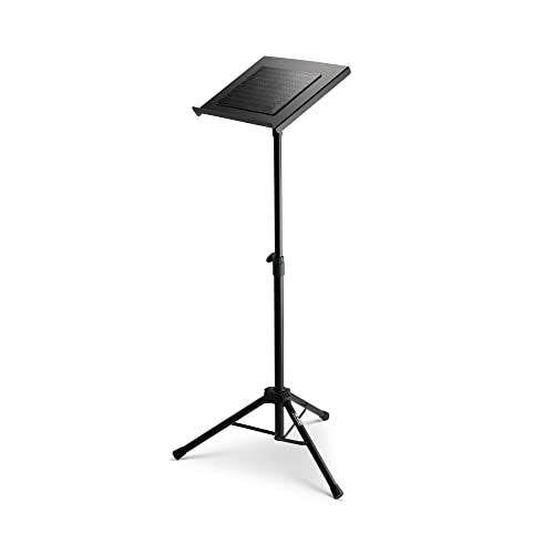 On-Stage LPT7000 Deluxe Laptop Stand, Adjustable Height and Tilt, Metal Construction, Black, Foldable