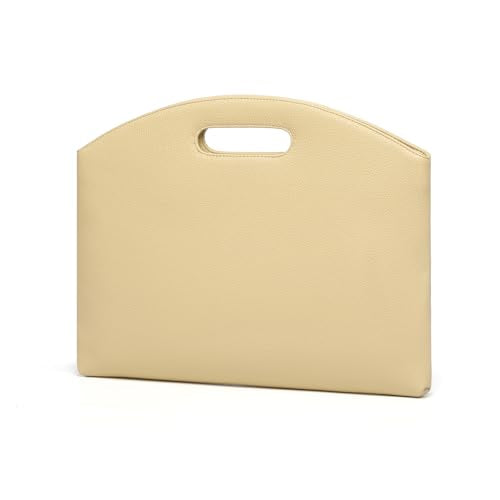 Official Document Computer Bag Stylishly Sleek with Multiple Compartments and Easy to Carry Design - color: Almond Yellow/Pu