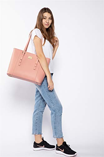 Professional Laptop Purse Tote Bag with Padded Compartment Fits Up to 15.6 Inch Computer, N°1-Pink - color: Pink