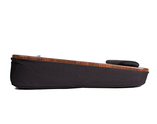 Multi Tasking Lap Desk with Memory Foam Cushion | Tablet Slot | Fits Laptops Up to 17" | Tablets Up to 9.6" | Black | Walnut Wood Top | Computer Lap Tray