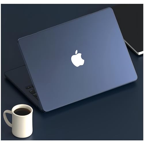 Midnight Clear Case for MacBook Air 13 inch 2026 M5, 2022-2025 M4/M3/M2 | Matte Plastic Hardshell & Keyboard Cover for Mac Air 13.6 inch Case A3449 A3240 A3113 A2681, Frosted Midnight - color: 01 Frosted Midnight Blue