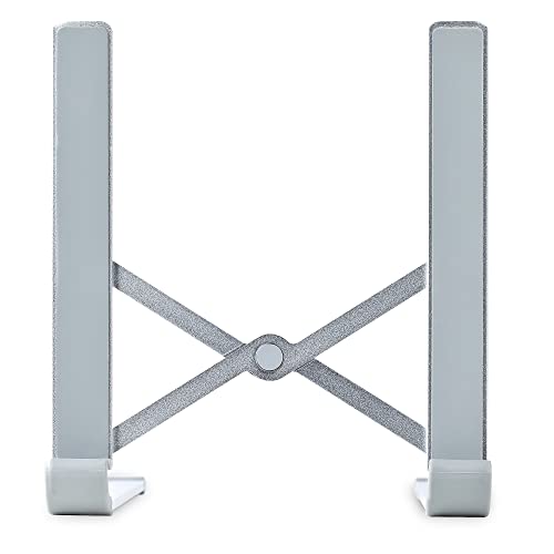 StarTech.com Foldable Laptop Riser Stand, Portable Height Adjustable Ergonomic Laptop Stand, Ventilated Aluminum Frame Supports 22lb (10Kg), Tilt/Raised/Angled Laptop/Tablet Stand (Laptop-Riser-BAR)