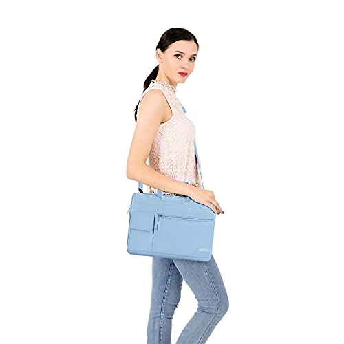 MOSISO Laptop Shoulder Bag Compatible with MacBook Pro 16 inch M5 M4 M3 M2 M1 2026-2019/Pro 15 A1398, HP Acer Dell Lenovo ASUS Notebook,Polyester Flapover Briefcase Sleeve Case, Airy Blue - color: Airy Blue, size: 16 inch