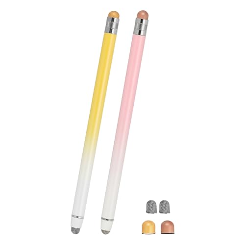PATIKIL 2 Pcs Stylus Pens for Touch Screens, 2 in 1 High Sensitivity Universal Pen Capacitive Stylus for Phone Tablets Laptop Touch Screen Devices, Yellow Pink - color: Yellow Pink