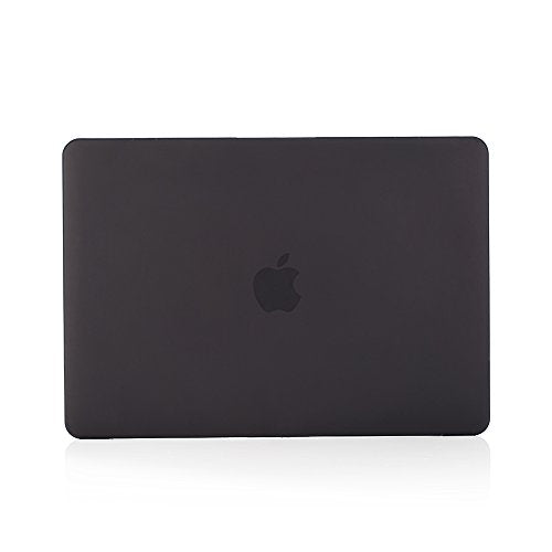 RUBAN Hard Shell Protective Case Compatible with MacBook 12 Inch A1534, Slim Snap On Cover (Black) - color: Black