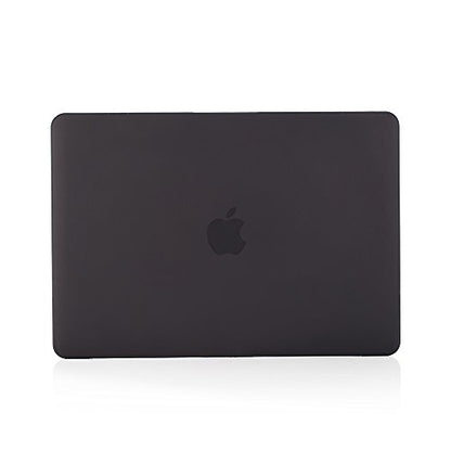 RUBAN Hard Shell Protective Case Compatible with MacBook 12 Inch A1534, Slim Snap On Cover (Black) - color: Black