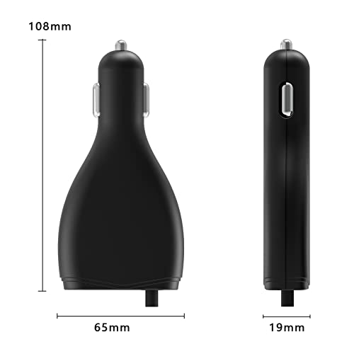 Surface Car Charger, 70W 15V 4A Power Supply | for Microsoft Surface Pro 5/Pro 6/Pro 7/Pro 8/Pro X, Surface Book, Surface Go, Surface Laptop with 5V 2A USB Charging Port