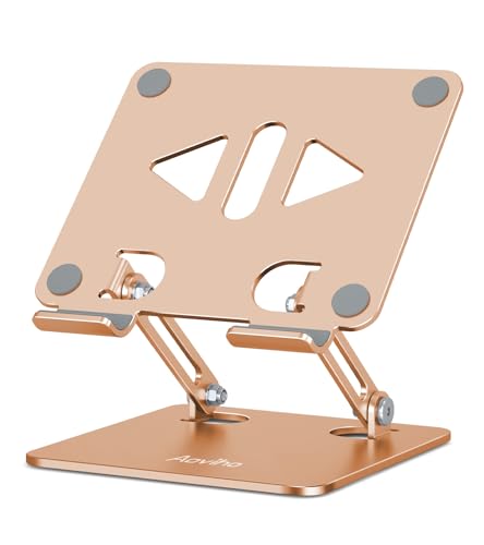 Aoviho Tablet Stand for Desk,Adjustable Tablet Holder,Gold | Stable Aluminum Design, Fits iPad Pro/Air/Mini & Samsung Tablets, Adjustable Viewing, Ideal for Office & Home - color: Gold