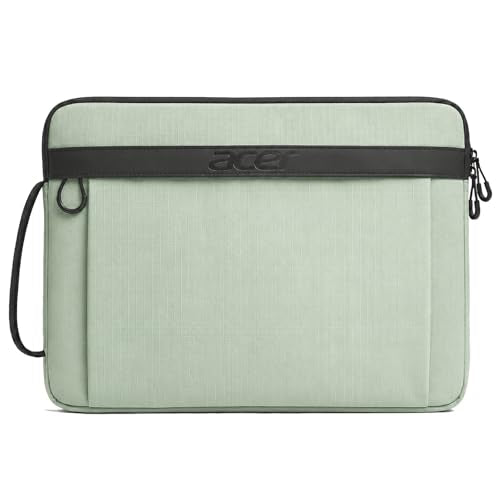 Laptop Sleeve Case Bag for 15.6-16 inch Laptops, Fits Most Models, Green | Slim, Soft Bubble Padding, Extra Front Storage, Smooth Zippers, Luggage Strap, Side Handle - color: Green, size: 16inch