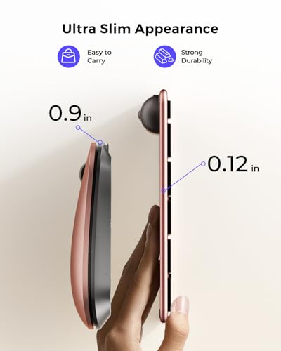 seenda Bluetooth Keyboard and Mouse Combo for Mac, SKM64-2 Rechargeable Silent Wireless Keyboard Mouse Compact Slim, 3 Multi-Device Connection, Compatible for Mac MacBook Pro/Air iPad, Black Rose Gold - color: Black & Rose Gold