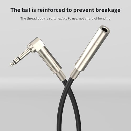 Right Angle 6.35mm TS to XLR Female, 1/4" TRS to XLR 3Pin Female,for Speakers, Stage, DJ and More,Right Angle 6.35mm TRS Stereo Male to Female Audio Cable,(6.6 FT 2Pack) - style: Right Angle 6.35mm TRS Stereo Male to Female Audio Cable,(6.6 FT 2Pack)