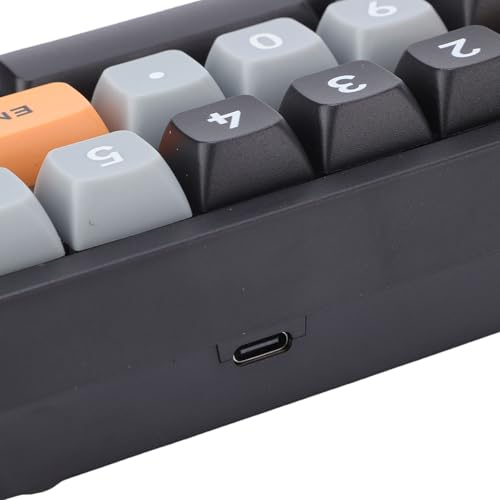 Asixxsix Number Pad, RGB 15 Keys Hot Swappable Wireless Numeric Keypad Macro Programmable Rechargeable Number Keypad with 3 Mode USB C 2.4G Bluetooth for Laptop Desktop Computer PC (Yellow Black Blue) - color: Yellow Black Blue