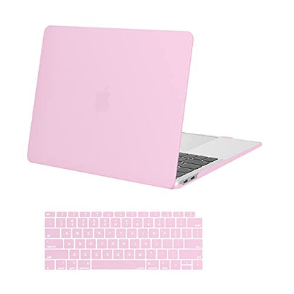 MOSISO Compatible with MacBook Air 13 inch Case M1 2021 2020 2019 2018 Release A2337 A2179 A1932 Touch ID, Plastic Hard Shell Cover&Keyboard Cover for MacBook Air 13.3 inch Case M1, Clear Pink - color: Clear Pink