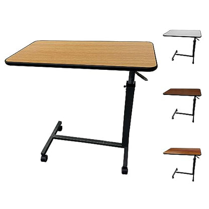 ProHeal Medical Overbed Table with Wheels and Adjustable Height - Oak Color Rolling Over Bed Table for Home and Hospital Use - color: Oak