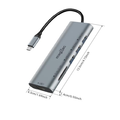 MagBac USB C Docking Station 6-in-1 USB Hub Multiple Adapter with 4K HDMI Display Port, 3 USB A Data Ports, SD/TF Card Slot for HP, Dell, MacBook Pro, Lenovo - style: 6 IN 1 dock