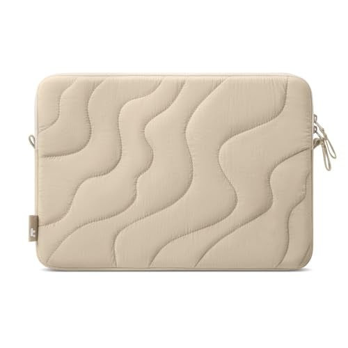 tomtoc 360 Protective Puffy Laptop Sleeve for 13-inch MacBook Air M5/A3449 | 2026, M4/M3/M2 A3240 A3113, MacBook Neo A18 & MacBook Pro M2/M1, Quilted Soft Puffer Bag for 13-inch Surface Pro Copilot+PC - color: Dune Shade, size: 13-inch for MacBook Air/Pro