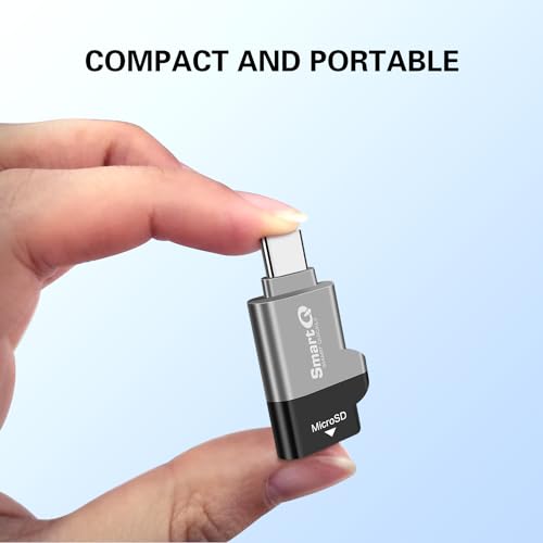 C356 Type-C MicroSD Card Reader with USB 3.0 Super Speed Technology, Supports MicroSDXC, MicroSDHC, and MicroSD for Window, Mac OS X and Andriod (Midnight Grey)