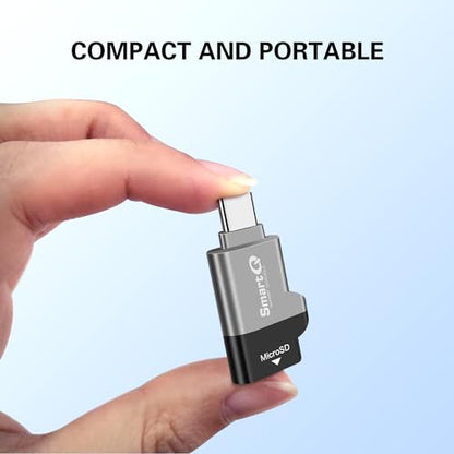 C356 Type-C MicroSD Card Reader with USB 3.0 Super Speed Technology, Supports MicroSDXC, MicroSDHC, and MicroSD for Window, Mac OS X and Andriod (Midnight Grey)