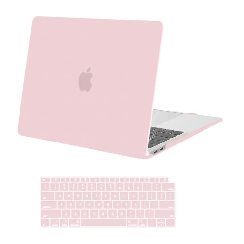 MOSISO Compatible with MacBook Air 13 inch Case M1 2021 2020 2019 2018 Release A2337 A2179 A1932 Touch ID, Plastic Hard Shell Cover&Keyboard Cover for MacBook Air 13.3 inch Case M1, Rose Quartz - color: Rose Quartz