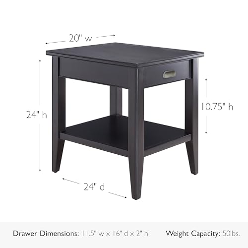 Leick Home Laurent End Table, 24", Black - color: Black