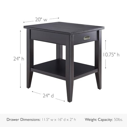 Leick Home Laurent End Table, 24", Black - color: Black