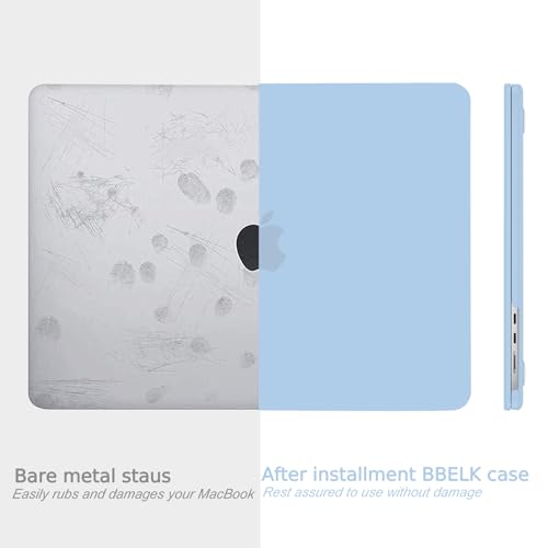 B BELK Compatible with MacBook Air 13.6 inch Case 2026-2022 M5 M4 M3 M2 | A3449 A3240 A3113 A2681, Plastic Hard Shell for MacBook Air 13 inch Case with Keyboard Cover & Screen Protector, Airy Blue - color: Airy Blue