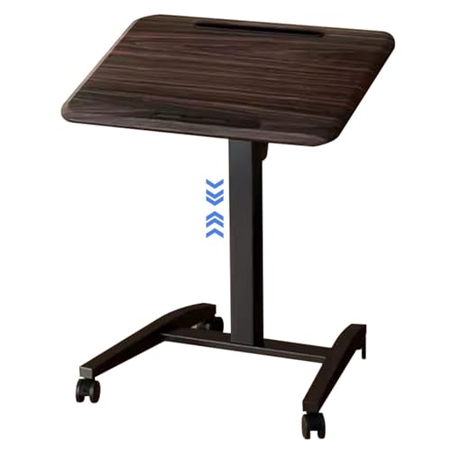 Height Adjustable Laptop Desk, Sit Stand Desk for Office, Foldable Flippable Sofa Side Table, Mobile Laptop Table, Easy to Install(Brown) - color: Brown