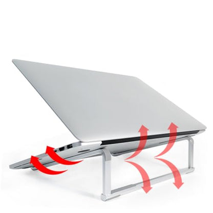LALAFINA Foldable Desk Mount Laptop Stand Holder for Various Laptop Portable Ergonomic Computer Stand with Compact Metal Design Space Saving Notebook Riser for Comfortable Viewing and