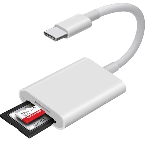 USB C SD Card Reader, WNXSLOAD SD Card Adapter with SD MicroSD Dual Slots for iPhone 15 16 iPad Mac MacBook Laptop, USB-C/TypeC High-Speed Trail Camera Memory Card Reader, Plug & Play - 2 Slots - size: 2 Slots to USB-C