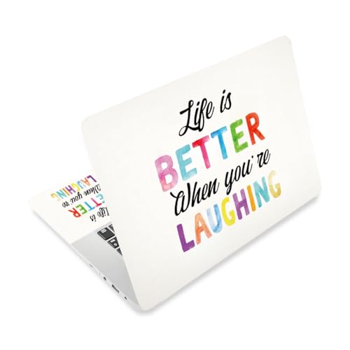 Laptop Skin Sticker Decal PVC Vinyl Quote Sticker Notebook PC Protector Waterproof Scratch Resistant Laptop Skin for 12.1 13 13.3 13.6 14 15 15.3 16 Inch Colorful Letter - color: Life is Better